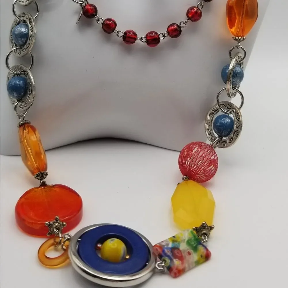 Heavenly rainbow galaxy necklace. N140